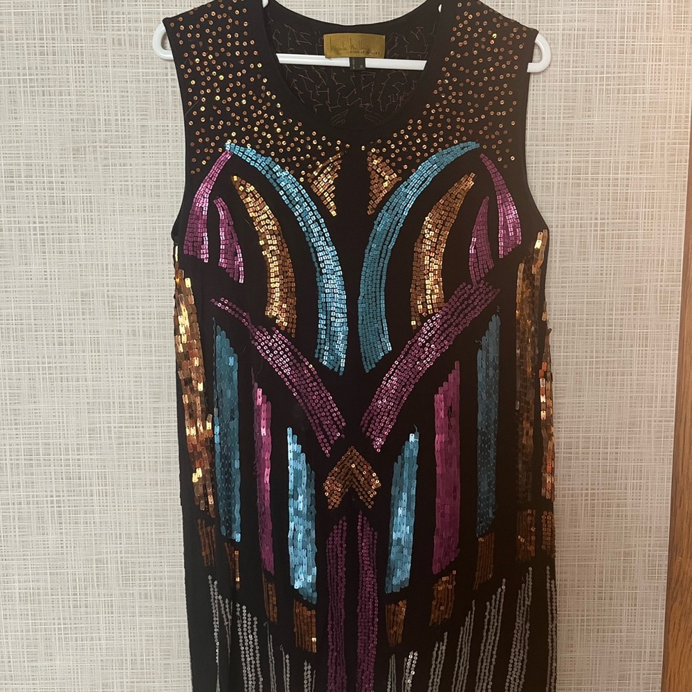 Nicole Miller Black and Gold Dress